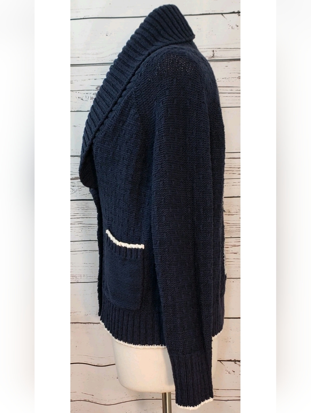 Anthropologie Maeve Seahorse Cardigan Sweater, Size M, Blue, White *NEW & RARE!* - Picture 11 of 15